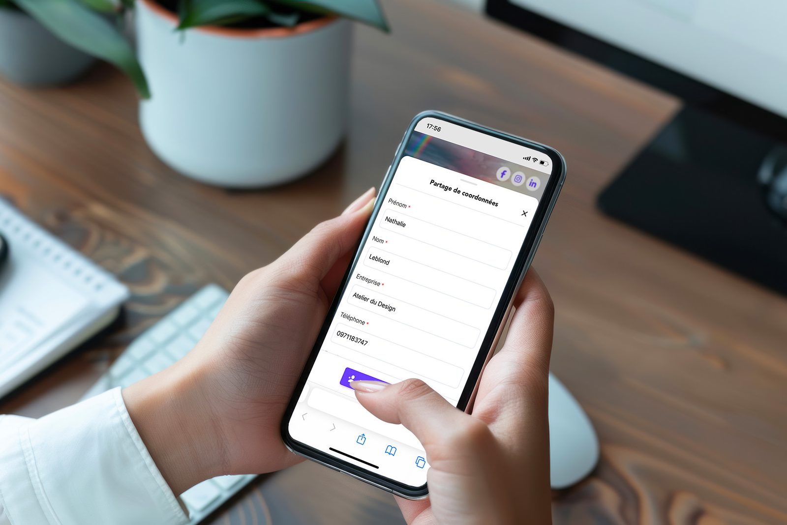 Échangez vos coordonnées avec vos interlocuteurs via Infinicy